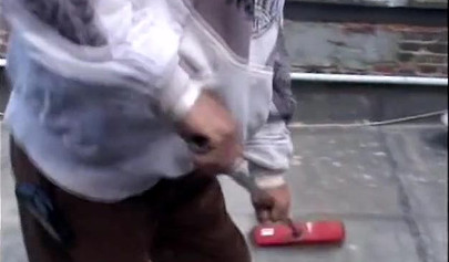 Old working man grandpa fucks a sexy blonde teen chick as a payment after work