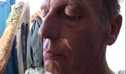 Old working man grandpa fucks a sexy blonde teen chick as a payment after work