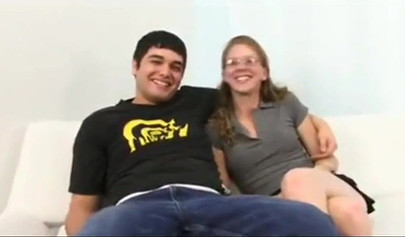 Teenage babe trashed by a massive big schlong in front of her beta boyfriend