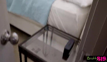 Lesbian teen stepsisters share a dick and find out that they actually enjoy it