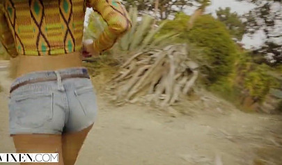 Beautiful black teen girl with an afro fucks her roommate and totally loves it