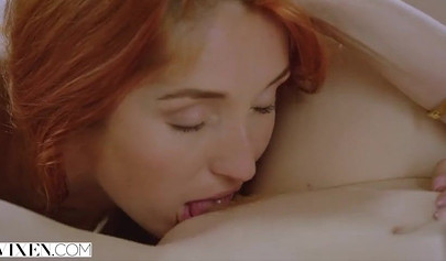 A rich older couple has sex with a small redhead teenage girl on their vacation