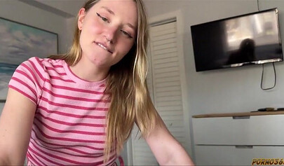 Bored on vacation, she pushes her stepdad for some “anal therapy.”
