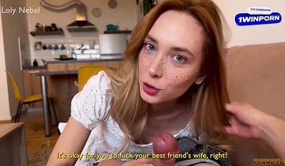 Stepmom and stepson are left alone and she decides to give him head.