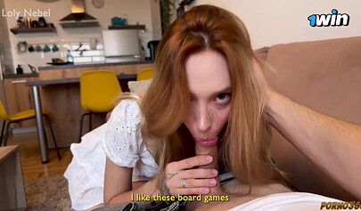 Stepmom and stepson are left alone and she decides to give him head.