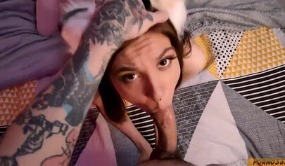 a cute cat girl shows off her collection of tails and her skills.