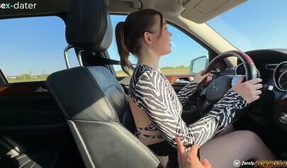 Syndicate’s driving lesson ends with a hot backseat session on his dick.