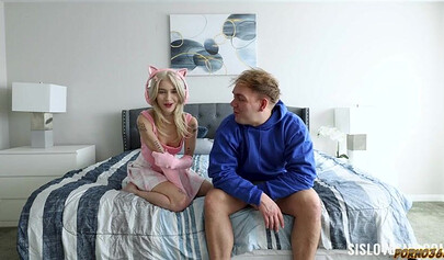 He convinces his stepsister to perform on webcam for money.