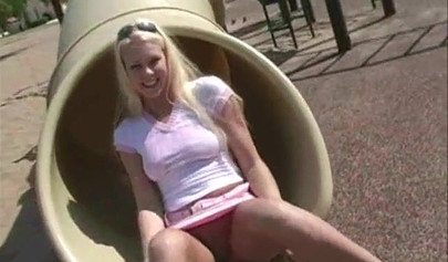 Teenage blonde babe Bella has a hot round of masturbation fun by herself only