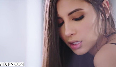 Glamorous brunette nubile Gianna Dior enjoys having her pussy pounded balls deep