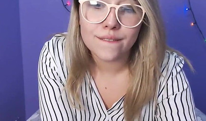 Cute young nubile Milly Ice fingers herself and fondles her tits on a web cam