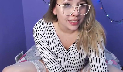 Cute young nubile Milly Ice fingers herself and fondles her tits on a web cam