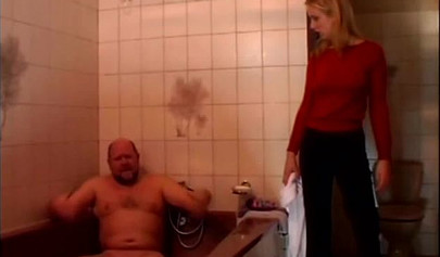 Amateur blonde teen gets licked and fingered before sucking and riding older cock