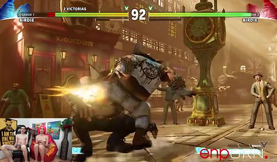 Cute teenie with long pink hair rides a big hard cock after playing video games