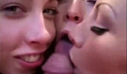 Compilation of one or more slutty teens giving blowjobs and being sprayed with cum