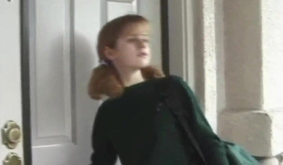 Skinny schoolgirl teen sucks on two hard cocks before being double penetrated