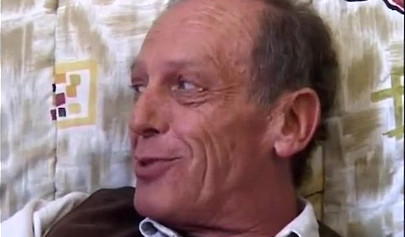 Amateur black-haired nubile spit roasted by two horny older guys with hard cocks