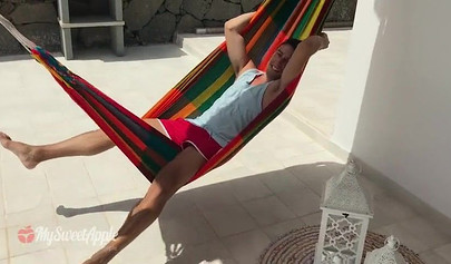 Fucking a fit teen brunette by the pool and then I cum on her small cute face