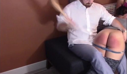 Small brunette teen with dark skin gets punished and spanked and she adores it