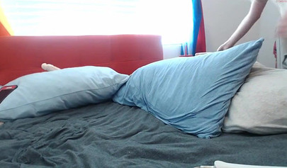 Busty blonde makes herself feel good with a big dildo and she totally loves that