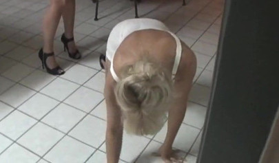 Hot teen Katie gets her ass spanked and humiliated by a dominant lesbian blonde