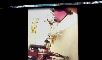 White blonde curly teen girl with a thick ass sucks a dick in a public place