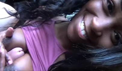 Ebony teen chick gets her first taste of stepbros white chocolate massive dick