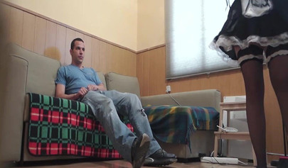 Guy fucks his teen maid's brains out after he rents her from an online website