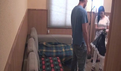 Guy fucks his teen maid's brains out after he rents her from an online website