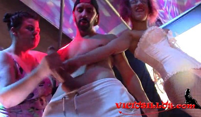 Club orgy party all night with trashy teenage girl whores who love to get fucked