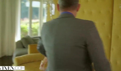 Teenage mistress teases a guy and fucks the shit out of him in front of his wife