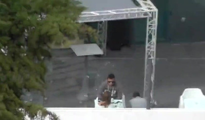 Hot teenage couple has some fun and fucks outside on their holiday vacation