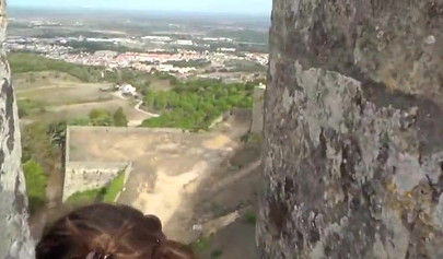 Hot teenage couple has some fun and fucks outside on their holiday vacation