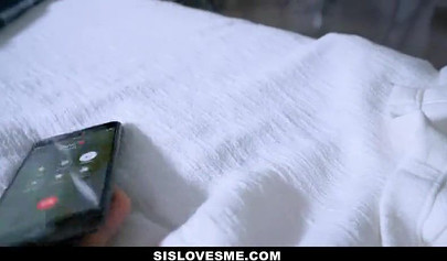 My teen girlfriend catches me and my stepsister as she is sucking my huge cock