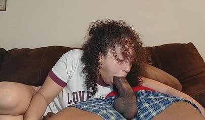 Latina teen has sex and gets ravaged by a massive BBC and eats a load at the end