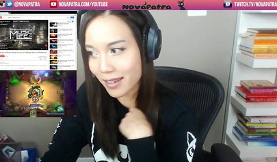 Teenage girl Nova Patra plays with herself on steam for her fellow audience