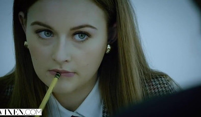 Teen intern gets fucked by her daddy's business partner till he cums on her