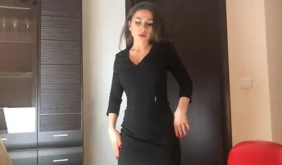 Teen girl dances and strips for her boyfriend then sucks his dick and fucks him