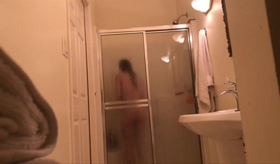 18+ roommate taking a shower and taking selfies while I watch her carefully