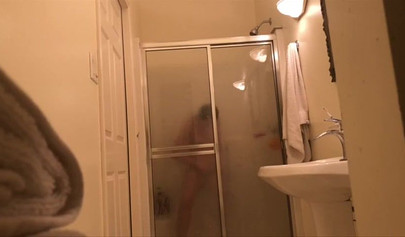 18+ roommate taking a shower and taking selfies while I watch her carefully