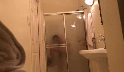 18+ roommate taking a shower and taking selfies while I watch her carefully