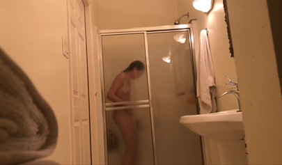 18+ roommate taking a shower and taking selfies while I watch her carefully