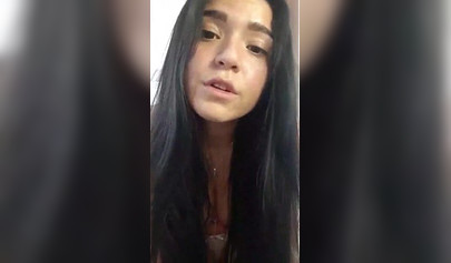 Brunette teen exposes her cute body on a camera and it is freaking amazing