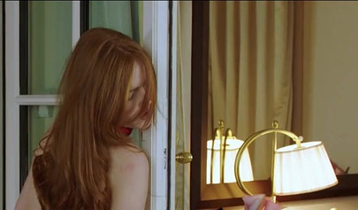 Russian redhead teen babe is fucked in a beautiful house then swallows some cum