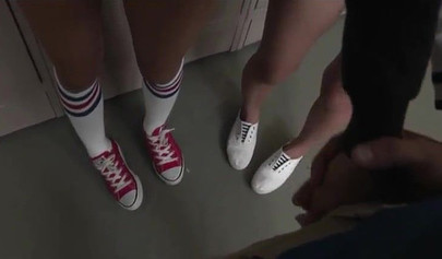 Whole swim team of Asian teenage beautiful girls take on a white massive dick