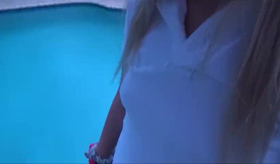 Blonde teen sister with glasses goes on a trip with me and lets me fuck her on it