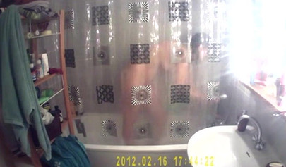 Busty and chubby teenage girl poses in the bathroom and takes a long shower