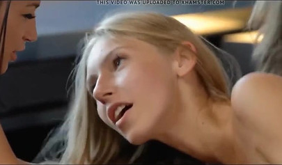 Four sweet young and sexy teenage lesbian babes fuck each other's brains out