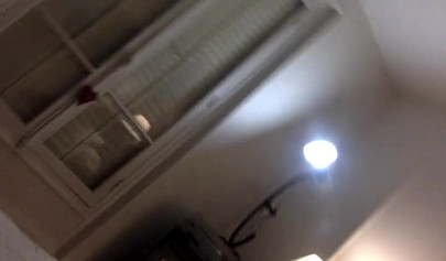 Blonde teenage girl in lingerie puts on a solo show and records in on camera