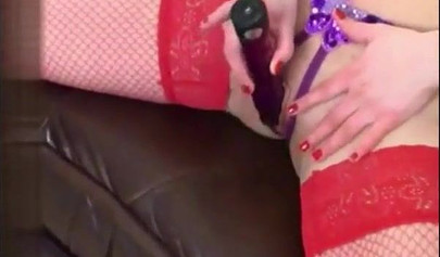 Hot teen strips down until and then proceeds to fuck herself with a nice dildo